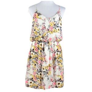 Strappy Back Short Dress BO-BEL  Spaghetti Strap Floral Fully Lined Med